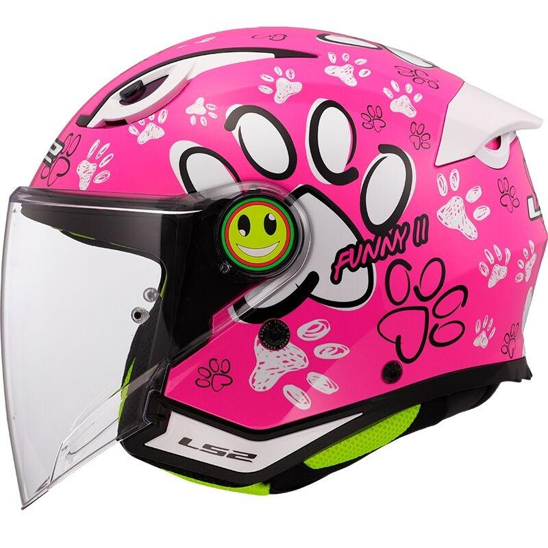 CASCO ABIERTO LS2 OF622 FUNNY II PAWS PINK