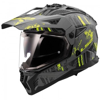 CASCO LS2 OFF-ROAD MX702 PIONEER II CRAZY M.BLACK H-V YELL.-06