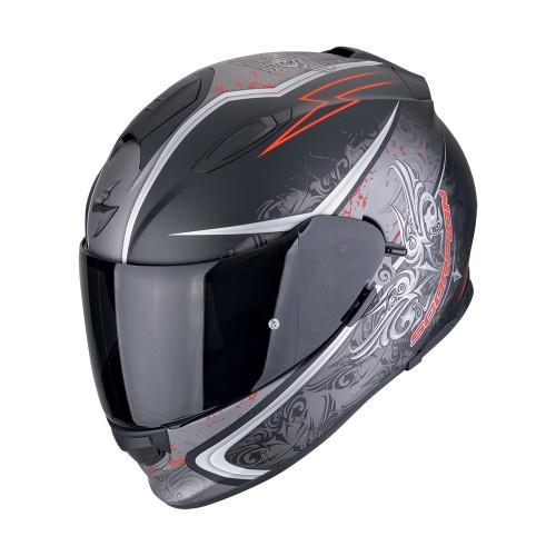 CASCO SCORPION  TOURING EXO-491 RUN NEGRO MATE-ROJO