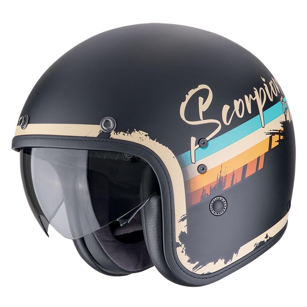 CASCO SCORPION  JET BELFAST EVO ADONIS NEGRO MATE-BEIGE