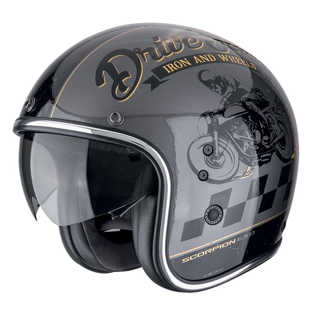 CASCO SCORPION  JET BELFAST EVO DRIVE FAST PLATA-NEGRO-ORO