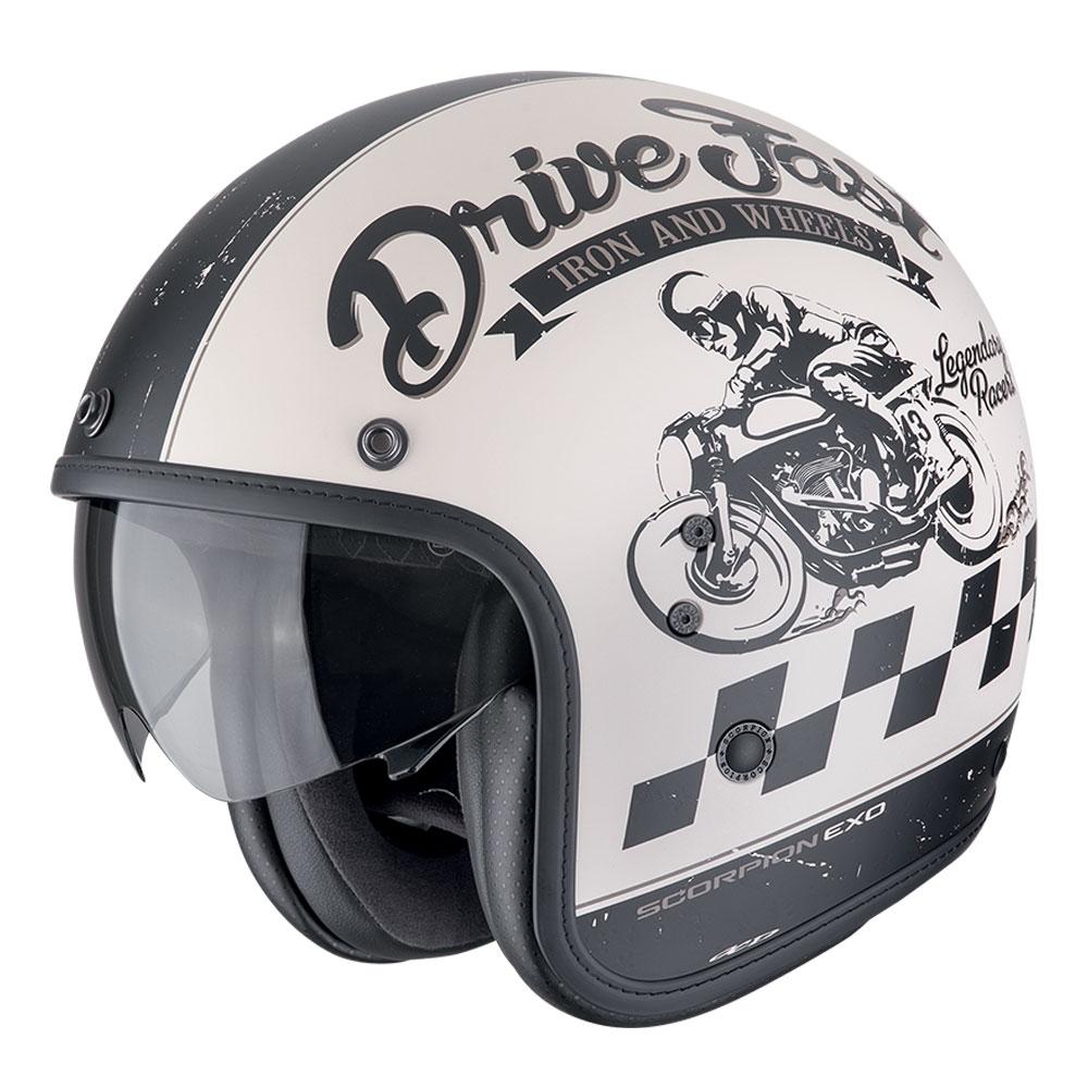 CASCO SCORPION  JET BELFAST EVO DRIVE FAST CREME MATE-NEGRO
