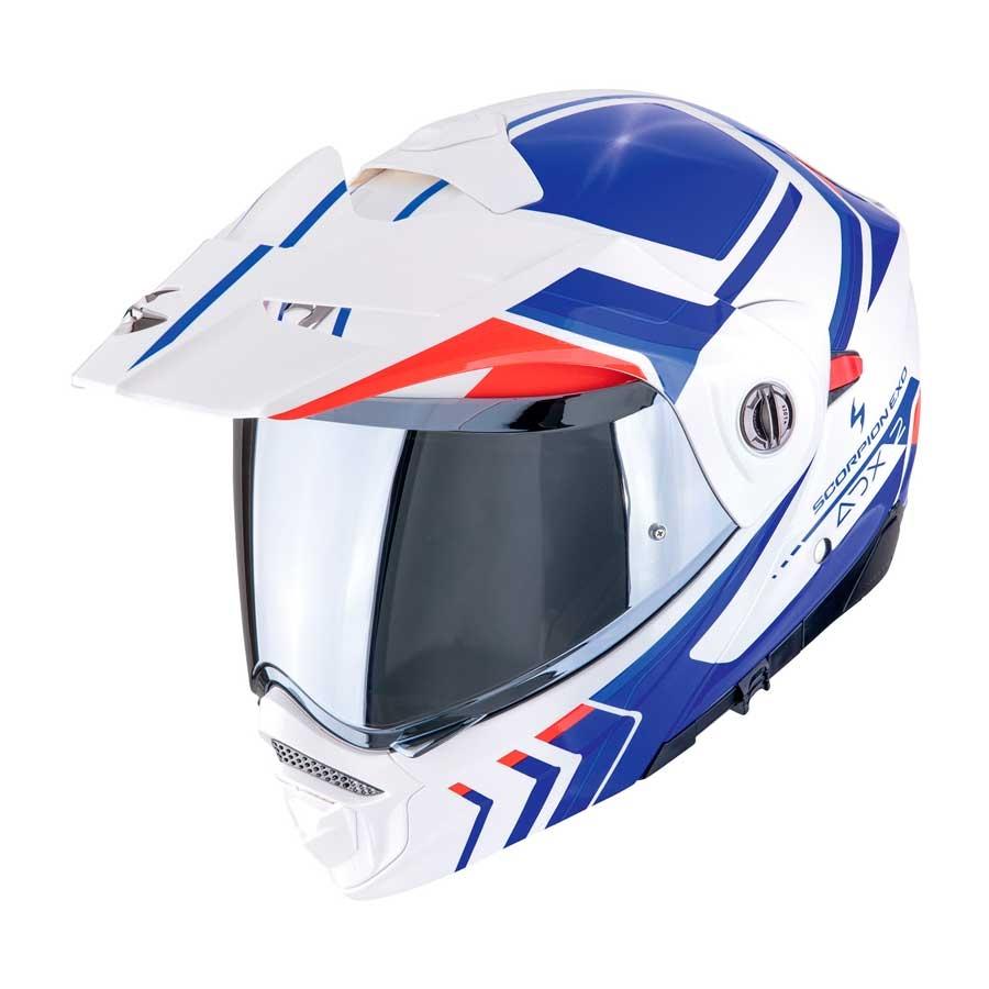 CASCO SCORPION  ADVENTURE ADX-2 LEWIS BLANCO-AZUL-ROJO