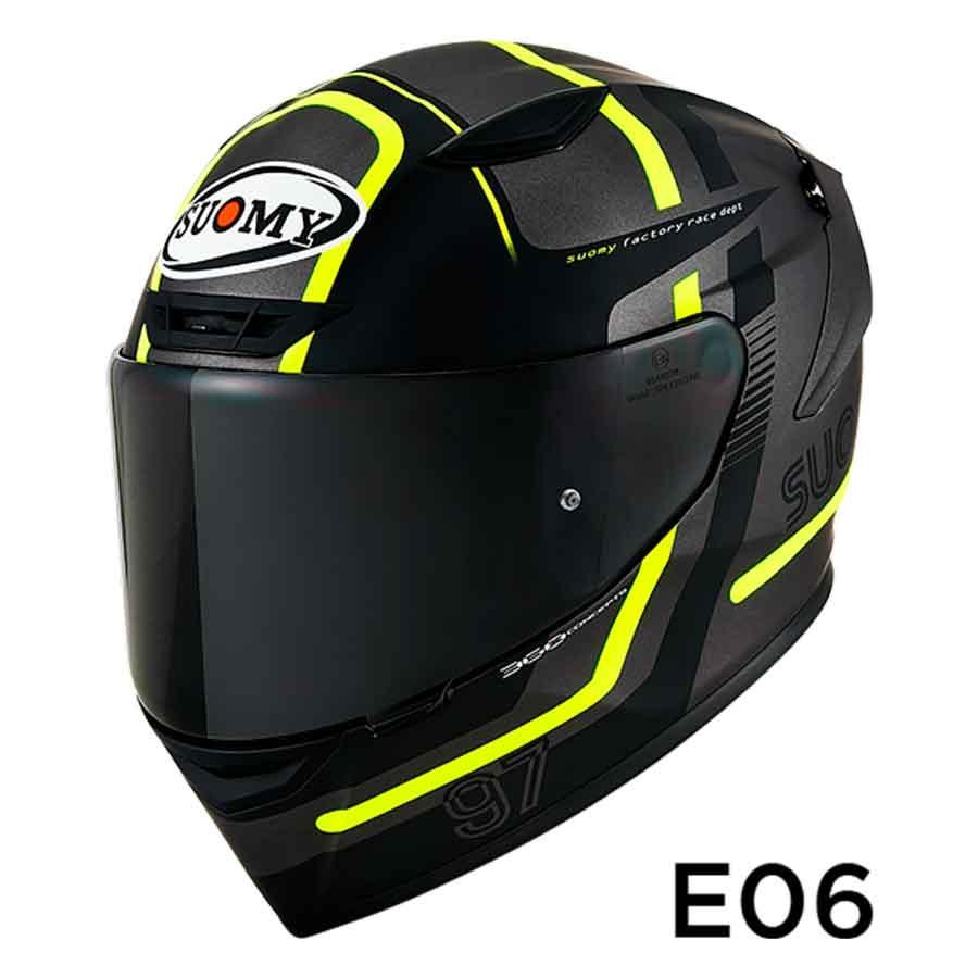 CASCO SUOMY INTEGRAL TRACK-1 NINETY SEVEN MATT GUN METAL/YELLOW E06