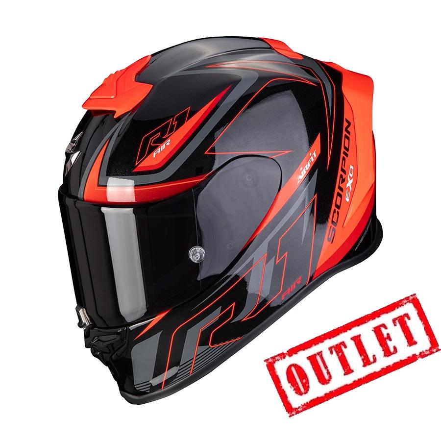 CASCO SCORPION INTEGRAL EXO-R1 AIR GAZ METAL NEGRO-ROJO