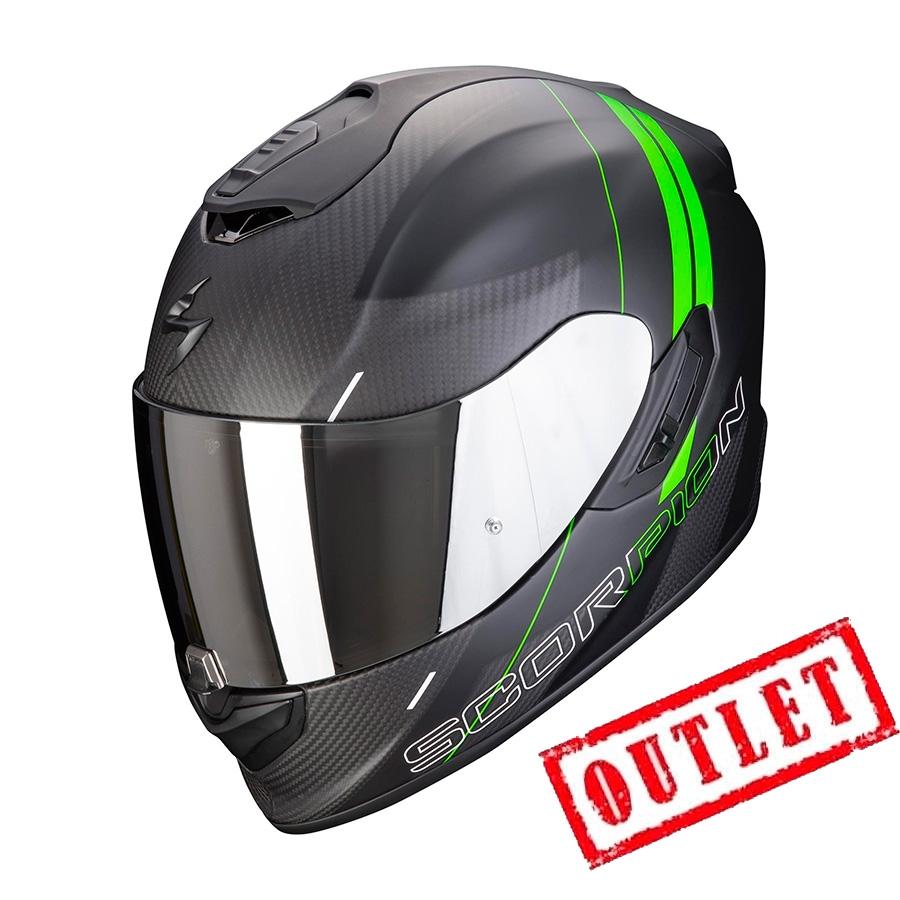 CASCO SCORPION INTEGRAL EXO-1400 CARBON AIR DRIK NEGRO MATE-VERDE