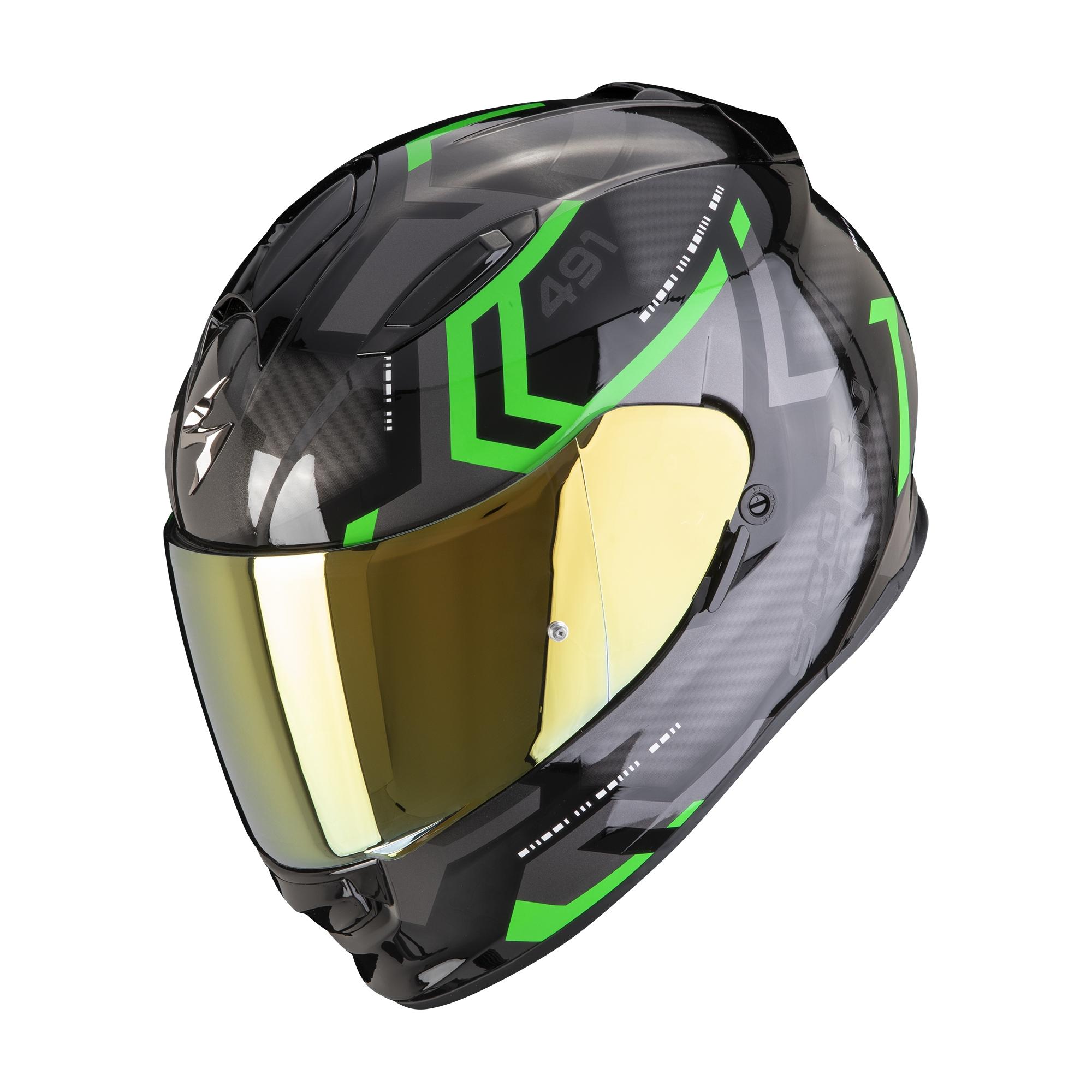 CASCO SCORPION INTEGRAL EXO-491 SPIN NEGRO-VERDE