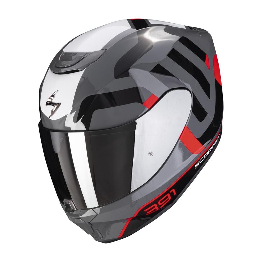 CASCO SCORPION EXO-391 AROK GREY-RED-BLACK