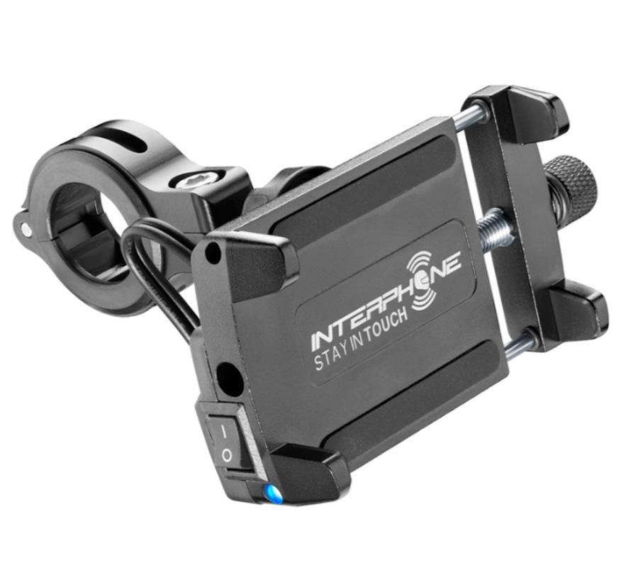 SOPORTE UNIVERSAL  ALUMINIO + TOMA CORRIENTE CELLULAR LINE