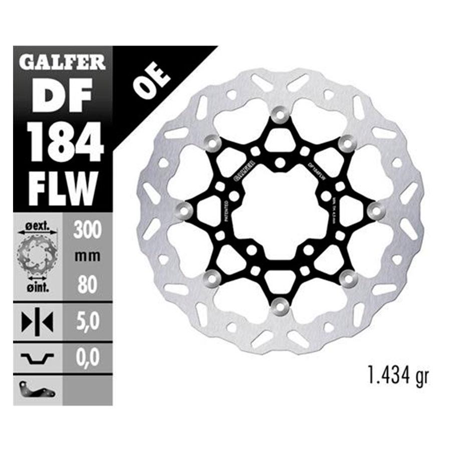 DISCO FRENO GALFER WAVE FLOTANTE (NUCLEO ACERO) 300x5mm