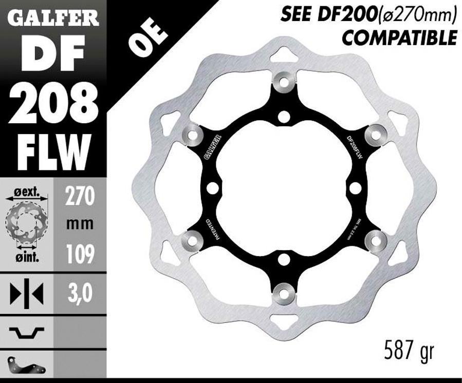 DISCO FRENO GALFER 208FLW