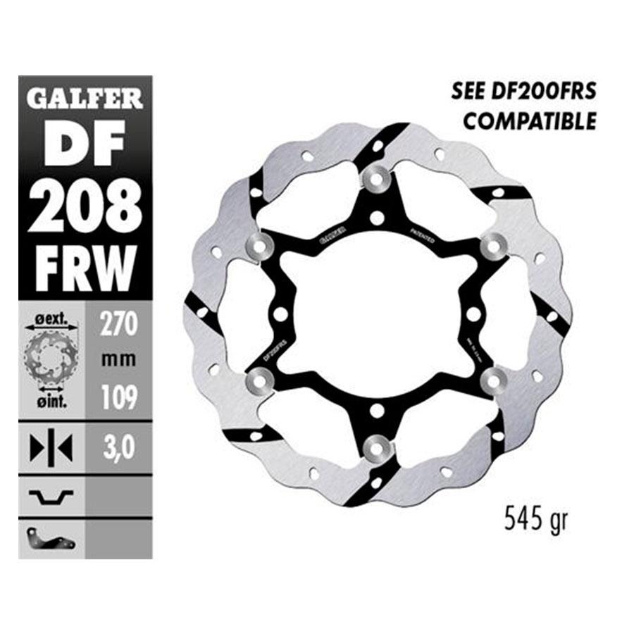 DISCO FRENO GALFER WAVE FLOTANTE RANURADO NUCLEO ACERO 270x3mm