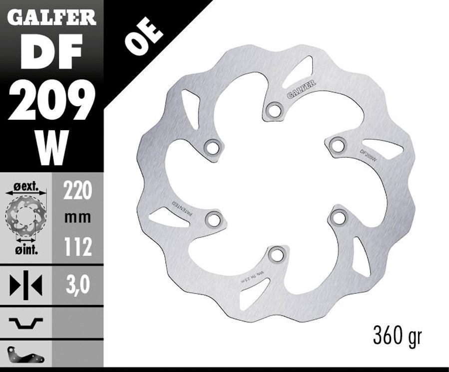 DISCO FRENO GALFER 209W