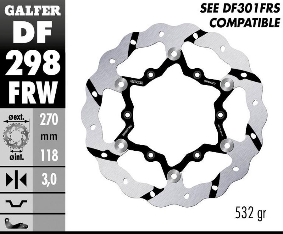 DISCO FRENO GALFER 298FRW