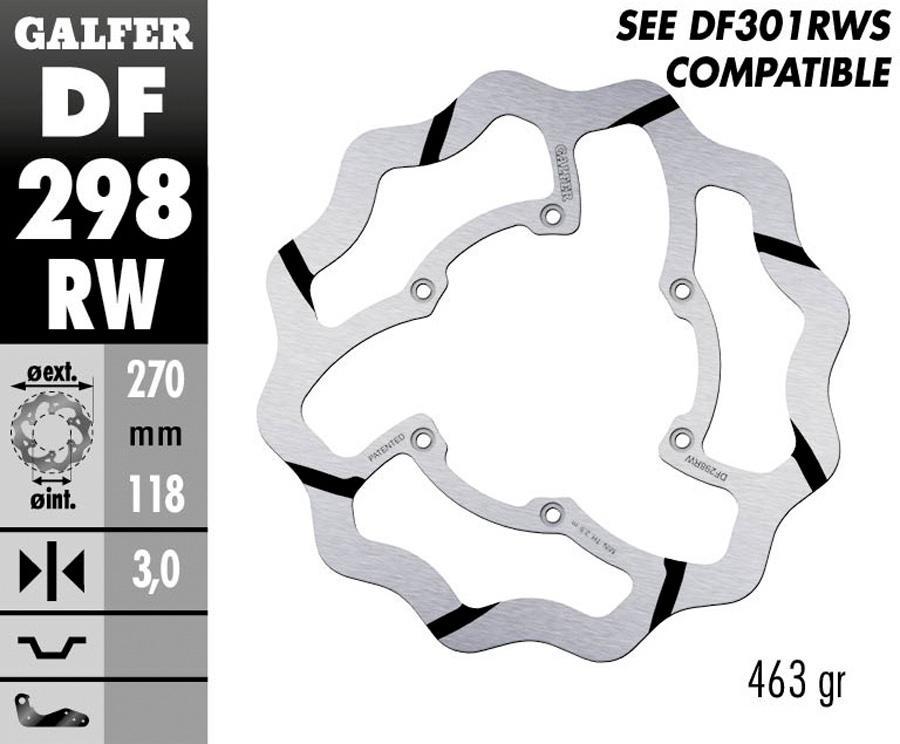 DISCO FRENO GALFER 298RW