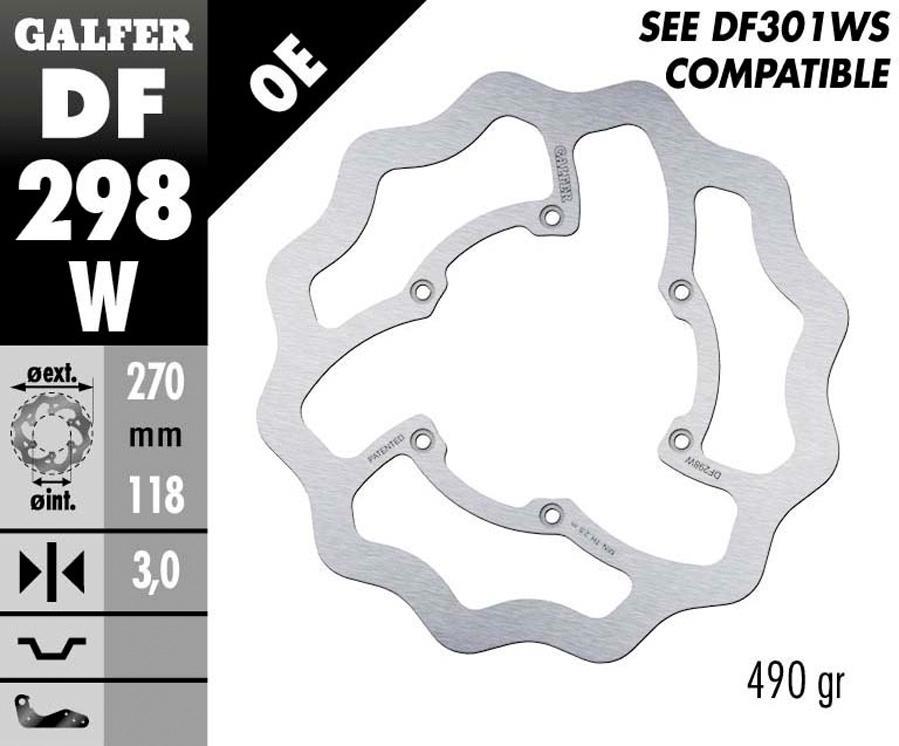 DISCO FRENO GALFER 298W