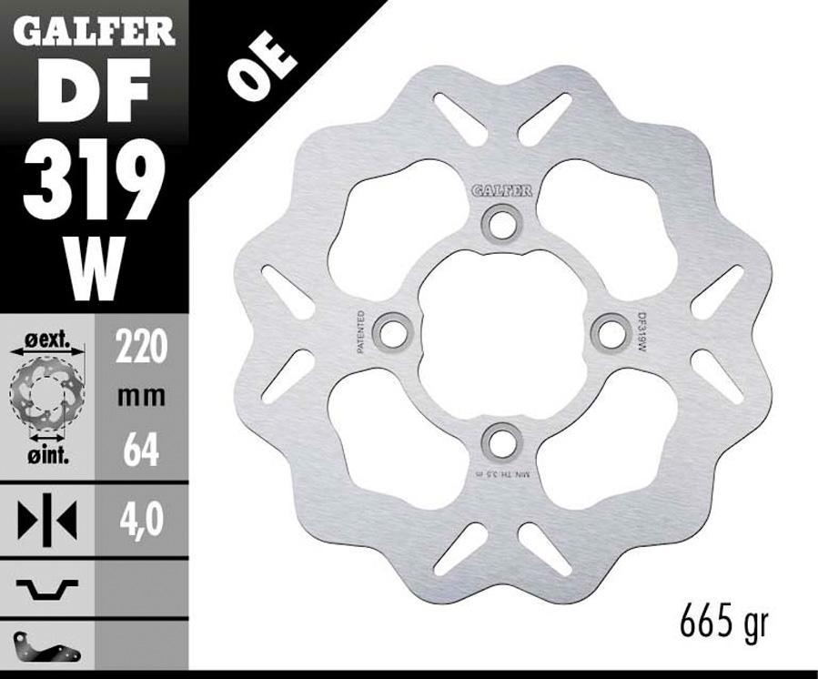 DISCO FRENO GALFER 319W