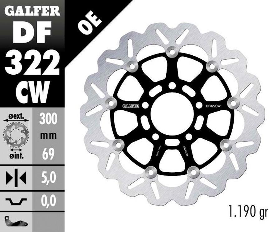 DISCO FRENO GALFER 322CW