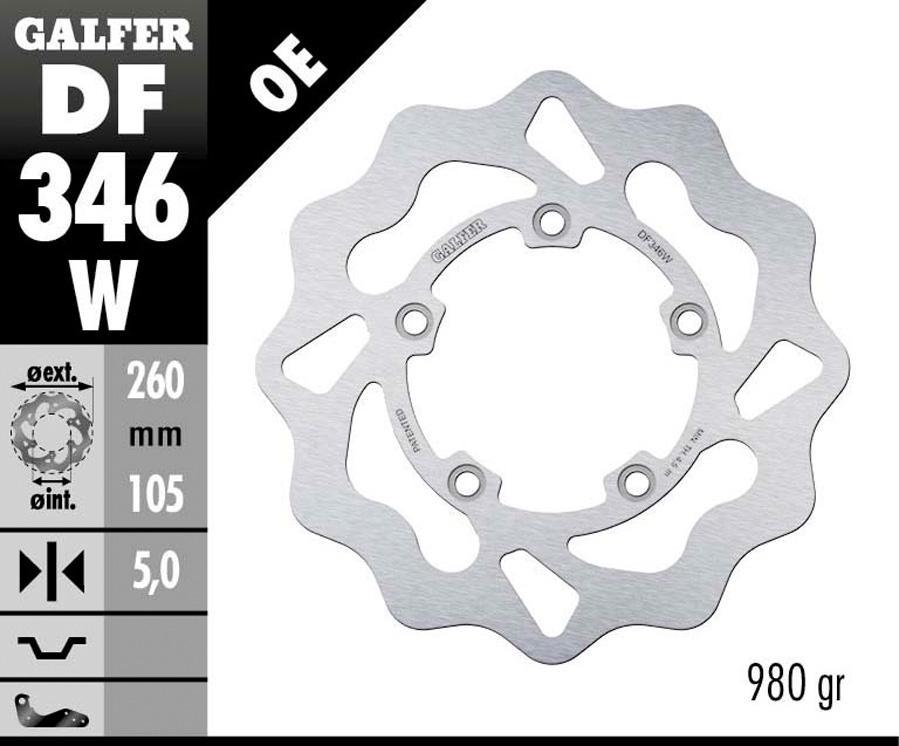 DISCO FRENO GALFER 346W
