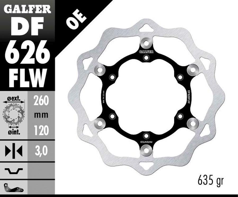 DISCO FRENO GALFER 626FLW