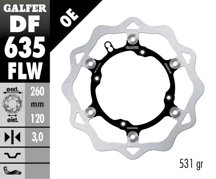 DISCO FRENO GALFER 635FLW