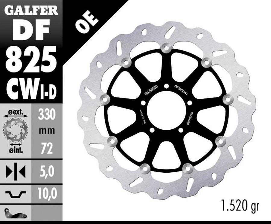 DISCO FRENO GALFER 825CWD