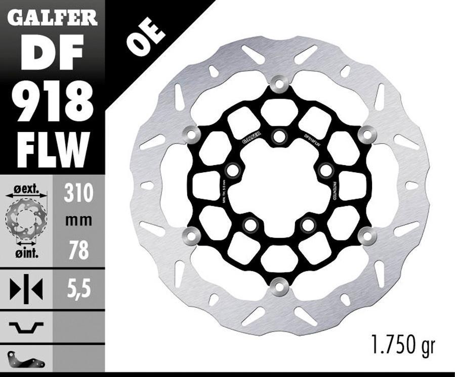 DISCO FRENO GALFER 918FLW