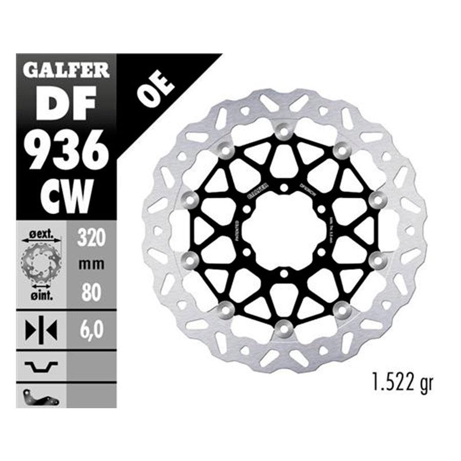 DISCO FRENO GALFER WAVE FLOTANTE SOBREMEDIDA (NUCLEO ALU) 320x6mm