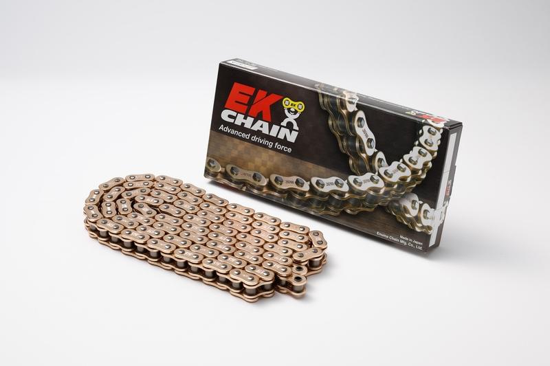 CADENA EK 525ZVX3 NX-RING 525 CARRETERA SUPER-RENFORC E 142 DORADO / DORADO REMACHE