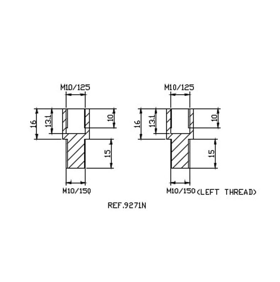 ACOPLADOR M10/150 ROSCA DER+IZDA. RETROVISOR HI-TECH B