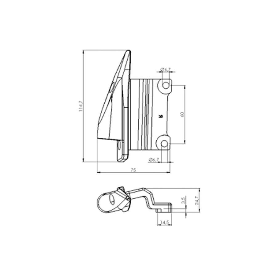 ADAPTADOR DERECHO RETROVISOR HI-TECH I II III GT F