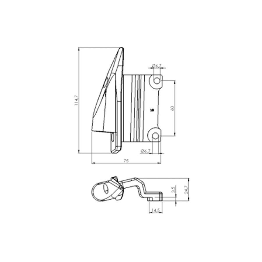 ADAPTADOR IZQ. RETROVISOR HI-TECH I II III GT F