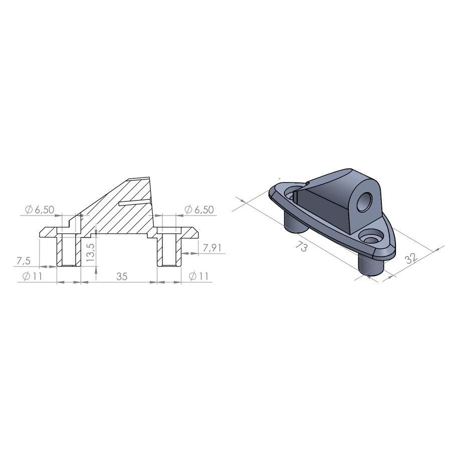 ACOPLADOR LADO IZQUIERDO PARA CARENADO DAYTONA 675