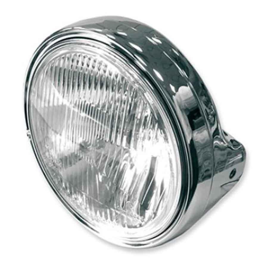 OPTICA FARO DELANTERO MOTO REDONDO 12V 60/55W SR 250-GS 500 ETC CROMADO   7275