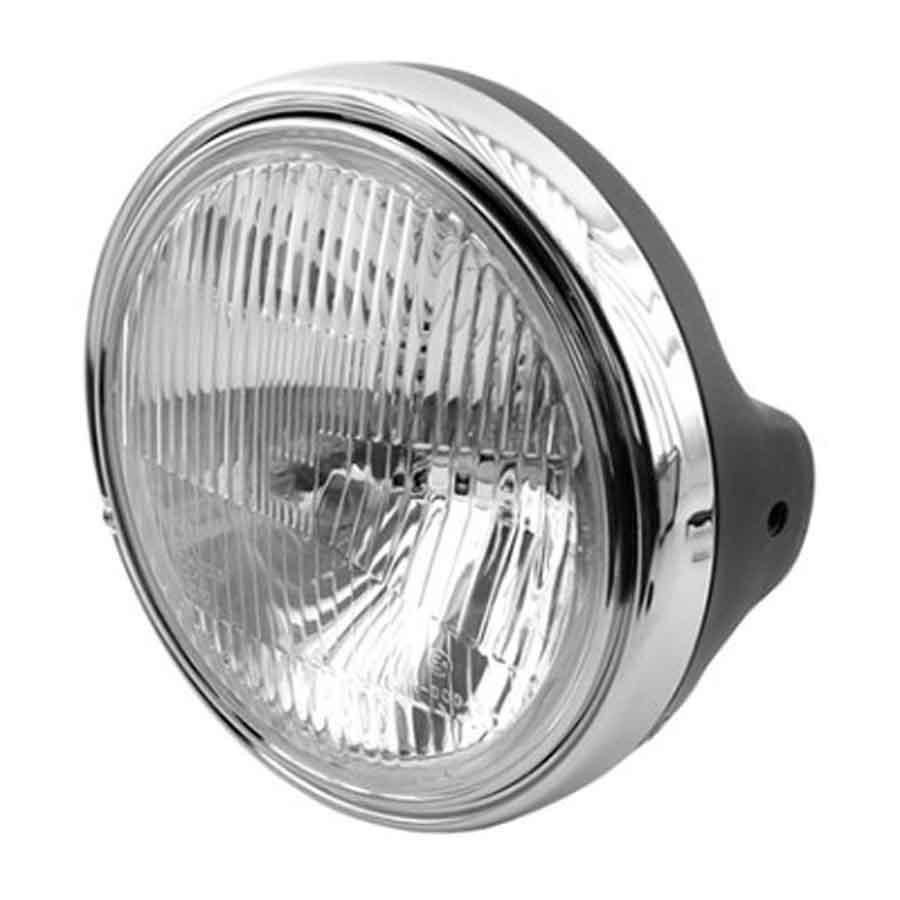 OPTICA FARO DELANTERO MOTO REDONDO 12V 60/55W SR 250-GS 500 ETC NEGRO   7276