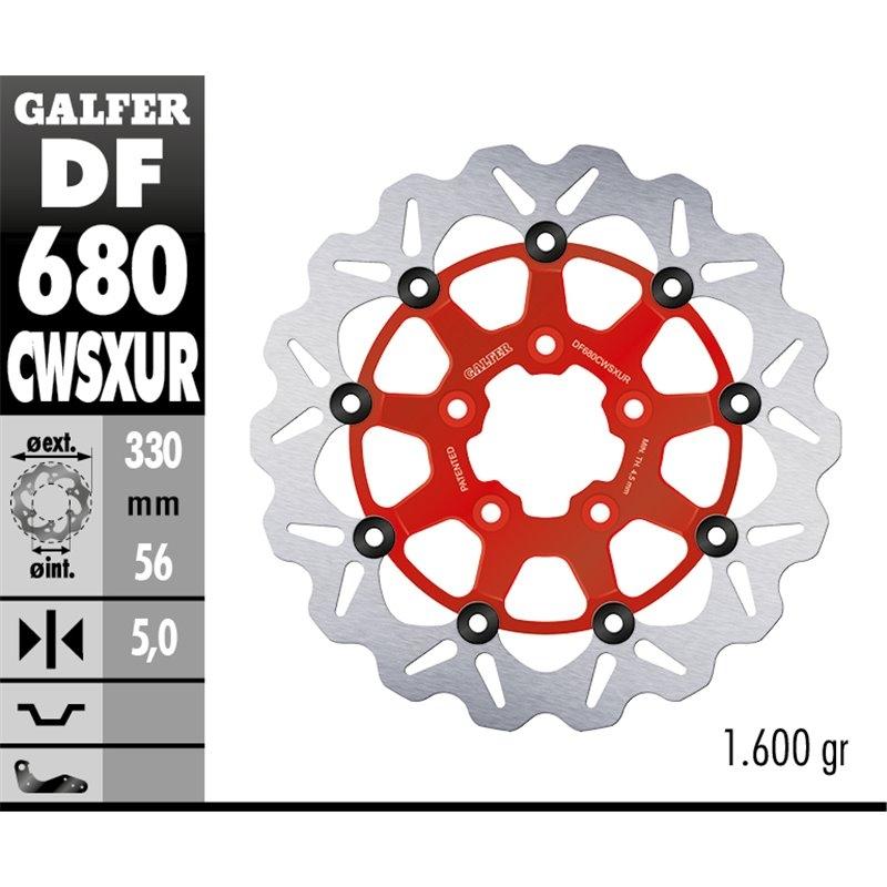 DISCO GALFER WAVE FLOTANTE RED 330X5MM DF680CWSXUR