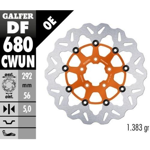 DISCO GALFER WAVE FLOTANTE ORANGE 292X5MM DF680CWUN