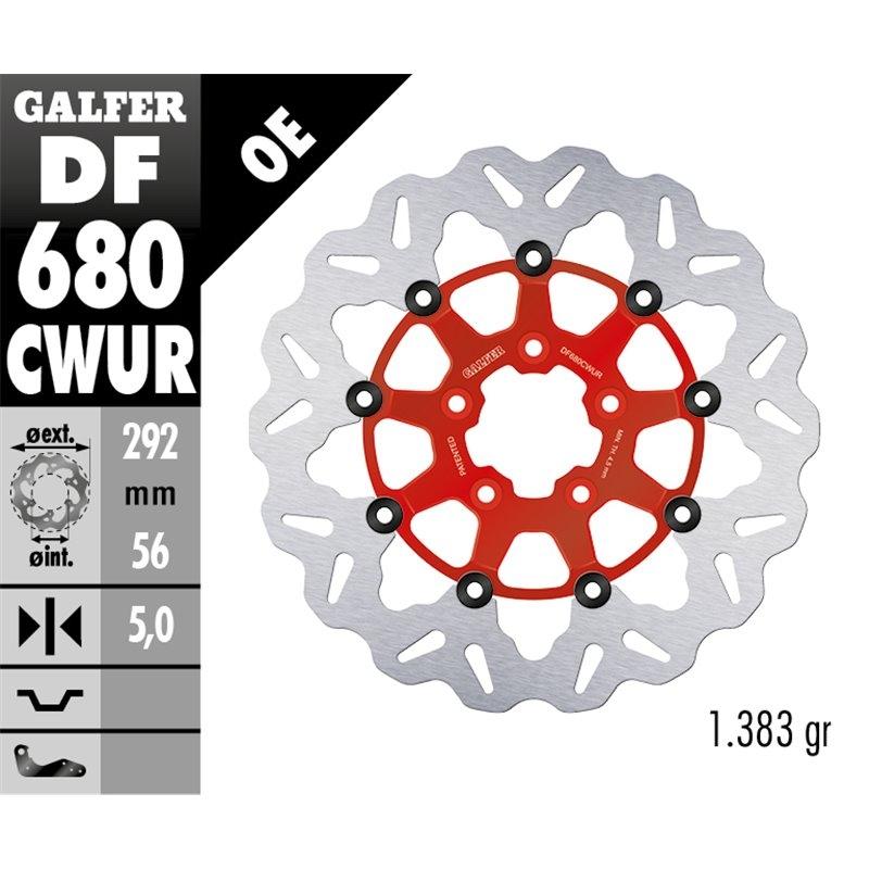DISCO GALFER WAVE FLOTANTE RED 292X5MM DF680CWUR
