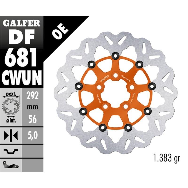 DISCO GALFER WAVE FLOTANTE ORANGE 292x5mm DF681CWUN