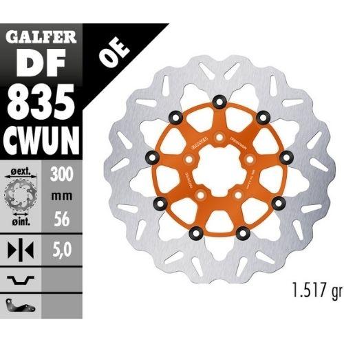DISCO GALFER WAVE FLOTANTE ORANGE 300X5MM DF835CWUN
