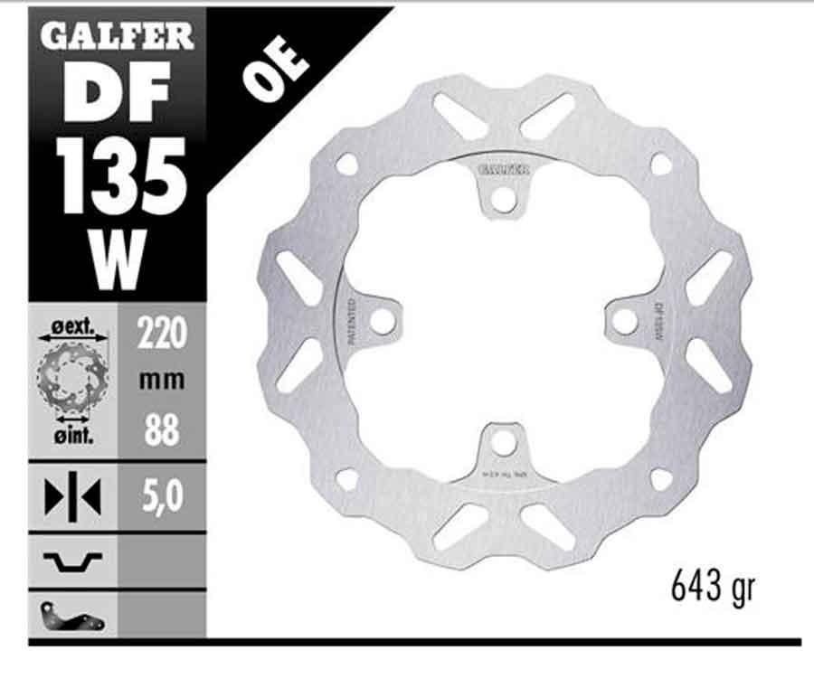DISC WAVE FIXED 220x5mm