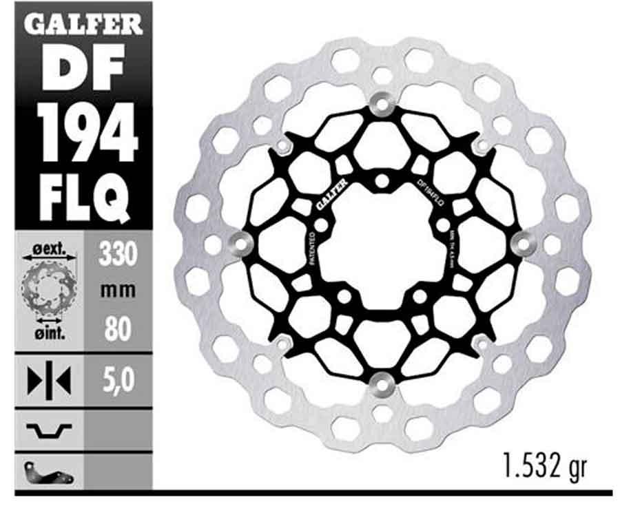 DISC CUBIQ FLOATING (C. STEEL) 330x5mm