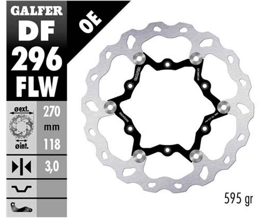 DISC WAVE FLOATING (C. STEEL) 270x3mm