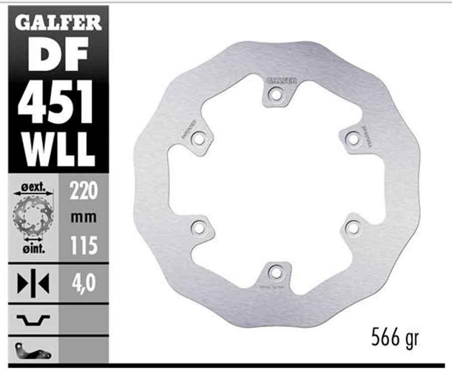 DISC WAVE FIXED SOLID 220x4mm