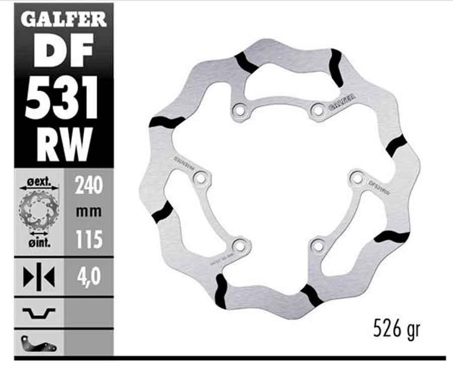 DISC WAVE FIXED GROOVED 240x4mm