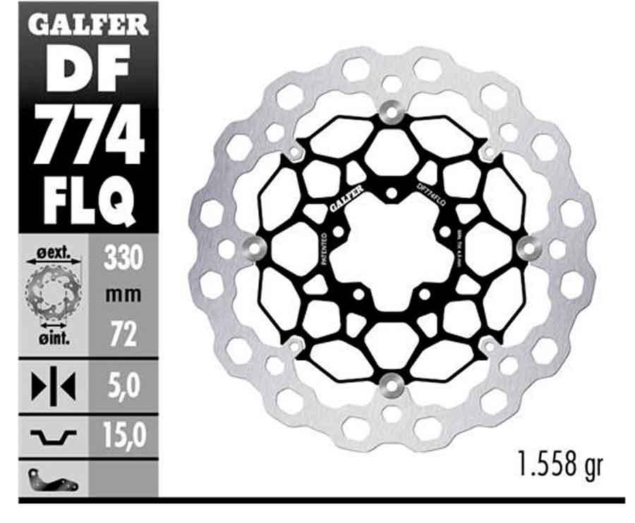DISC CUBIQ FLOATING (C. STEEL) 330x5mm