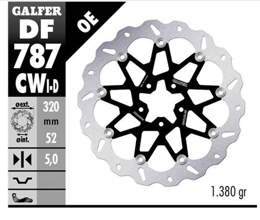 DISC WAVE FLOATING COMPLETE RIGHT (ALU. C.) 320x5m