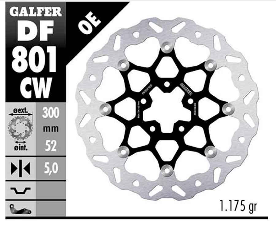 DISC WAVE FLOATING 300x5mm (C. ALU.)
