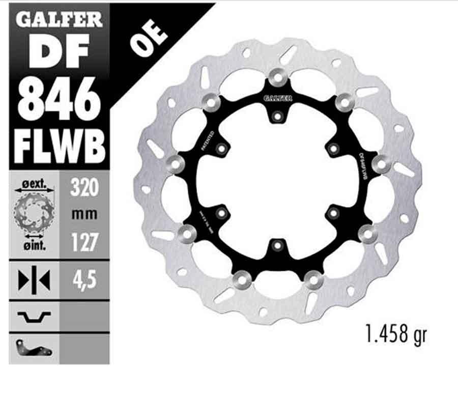 DISC WAVE FLOATING (C. STEEL) 320x4.5mm