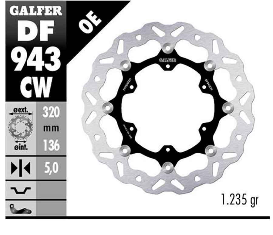 DISC WAVE FLOATING 320x5mm (C. ALU.)